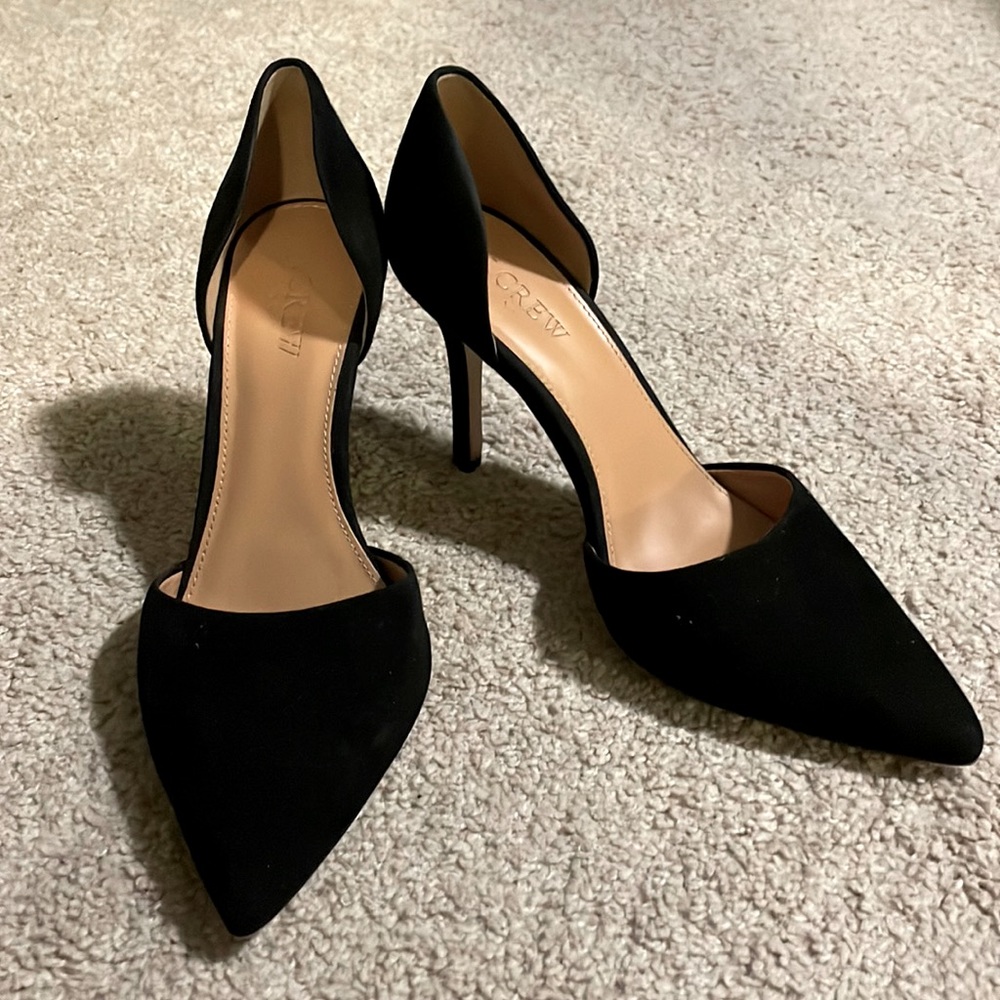LOFT Black Suede D’Orsay Pumps